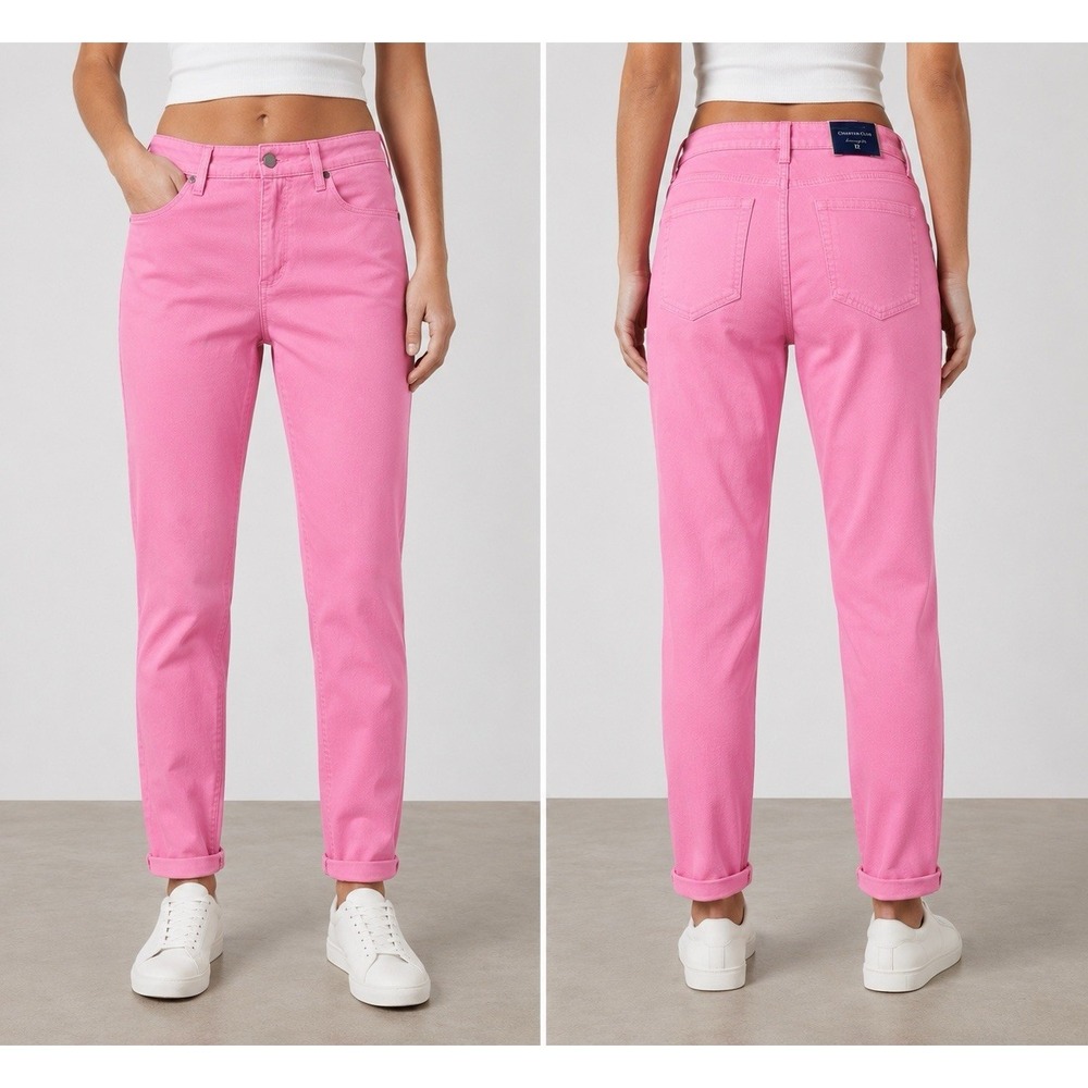 Charter Club Lexington Denim Straight Women's Jeans Size 12 Bubble Bath Pink